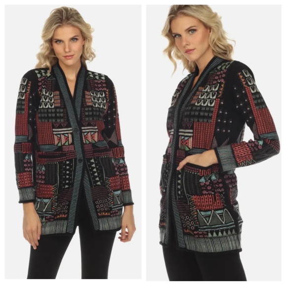 Johnny Was Biya Kane Embroidered Cardigan - Picture 11 of 13